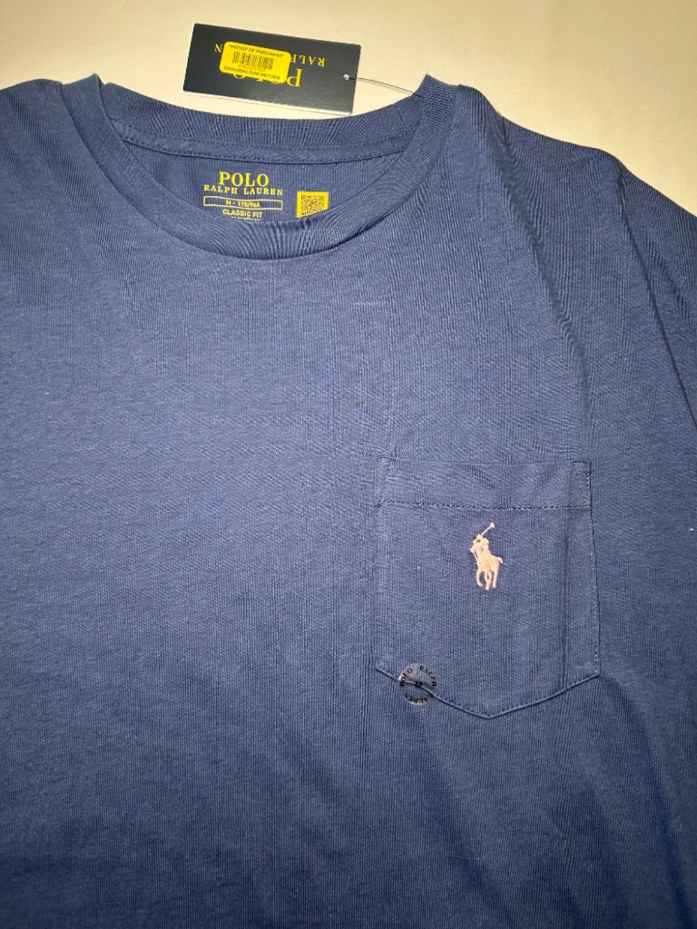 NEW Polo Ralph Lauren Pocket T-Shirt - size medium - navy blue